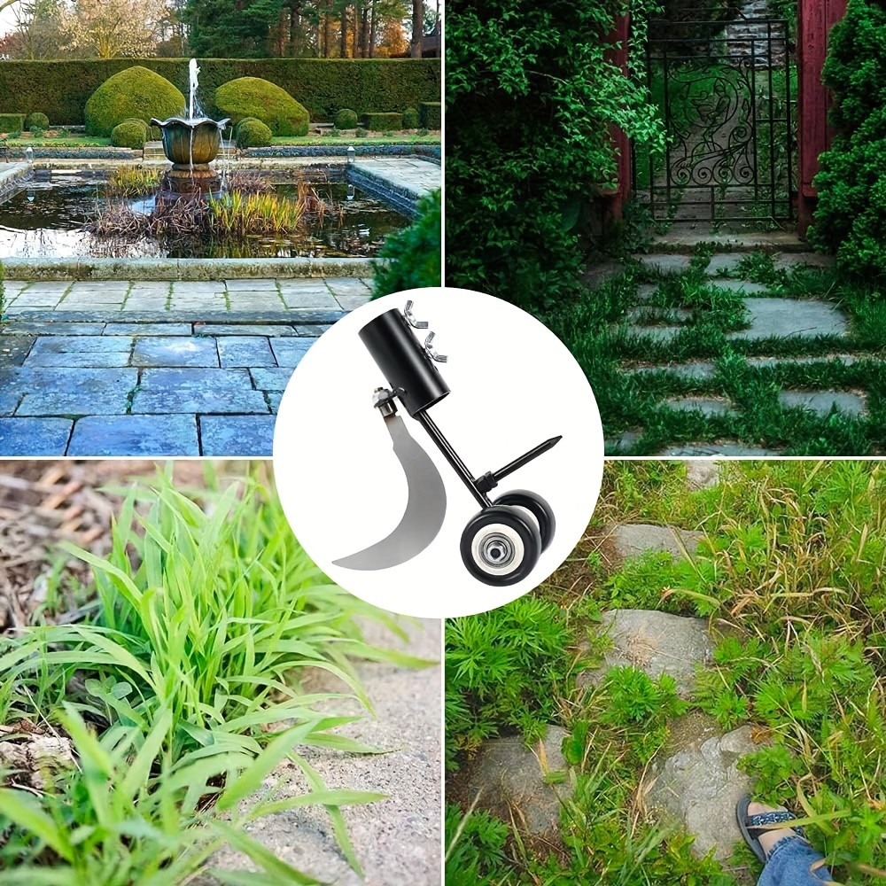 

Garden Crevice Hook With Rolling Wheel, Gardening Tool For Quick Soil Loosening And Weeding | Pole Not Included, Please Find A Suitable Pole For Use