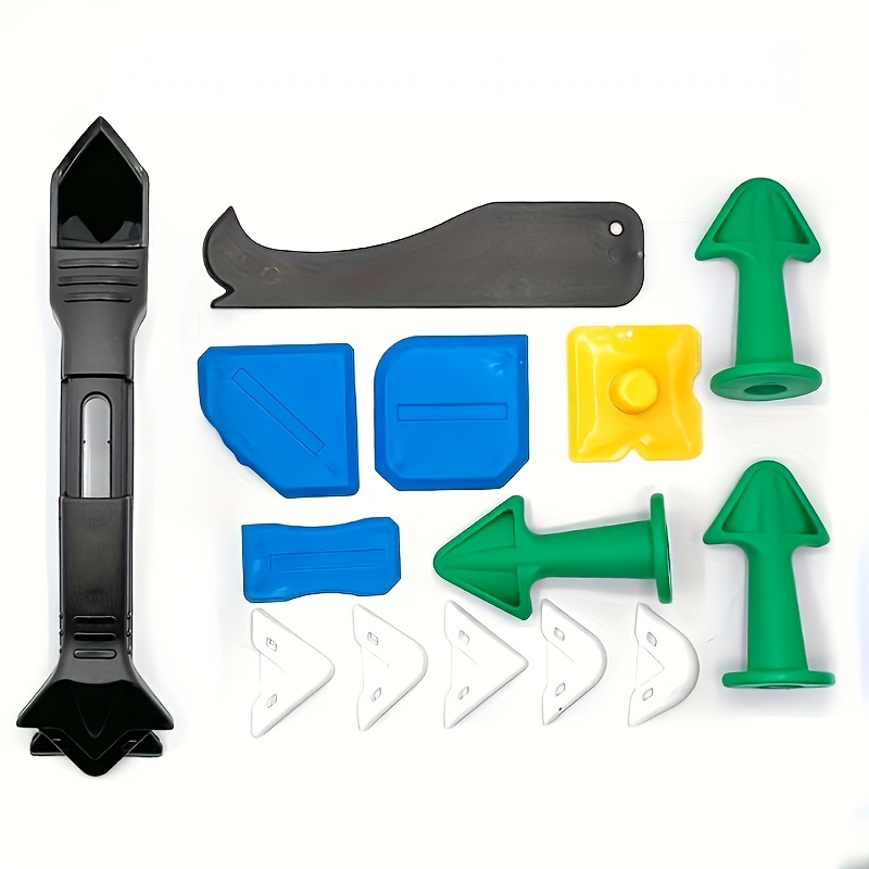 14pcs Silicone Caulking Tools, Silicone Sealant Nozzle, Grout Scraper, Great Tools For Kitchen Bathroom Window And Sink Joints