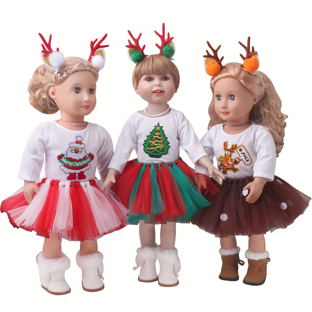 Barbie Doll Christmas Outfit 12 Inch Doll Curvy Barbie Ken Clothes Miniature Doll Beanie 30cm
