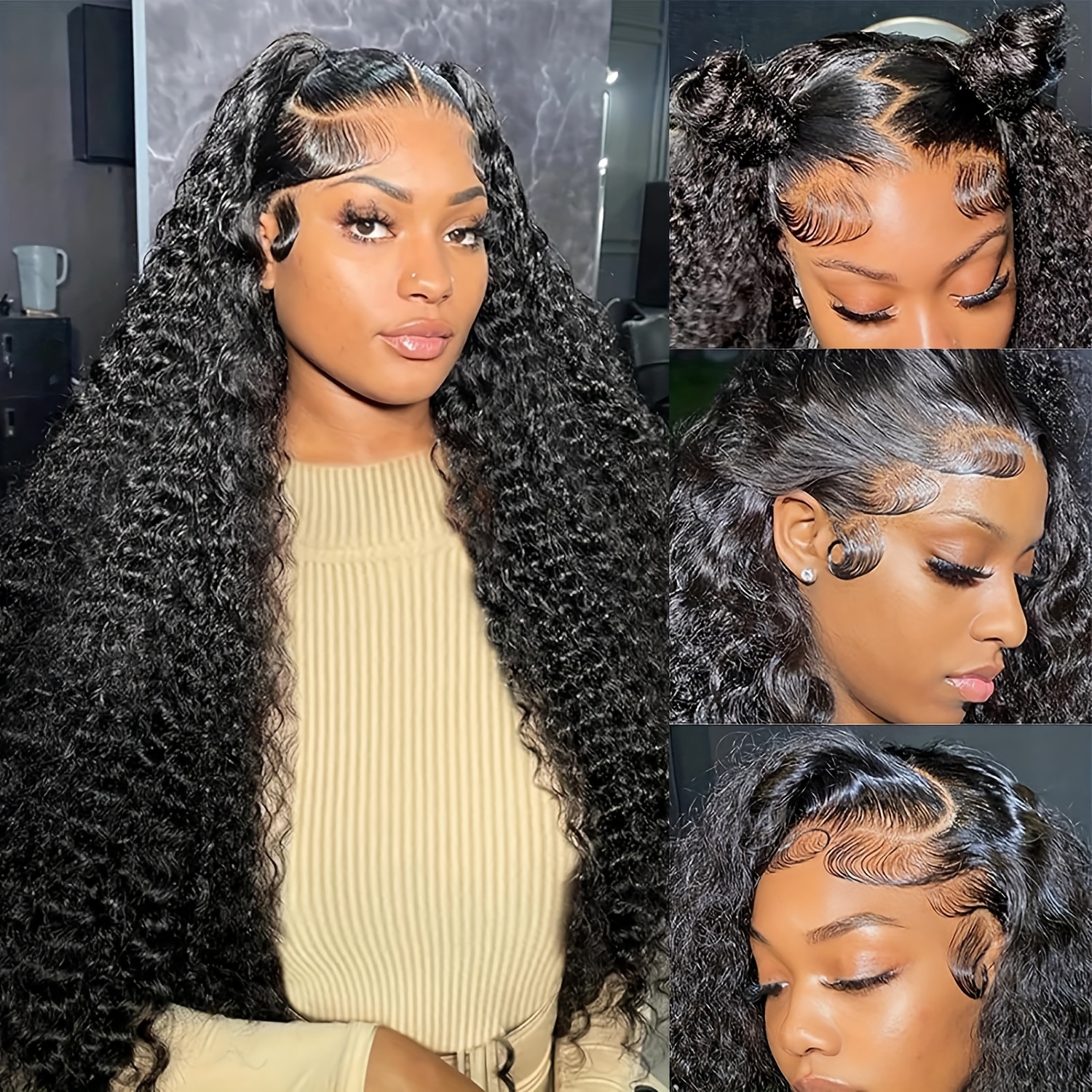 4GIRL4EVER Deep Wave Lace Front Wigs Human Hair 180% Denisty 13X4 Deep Wave  Frontal Wigs