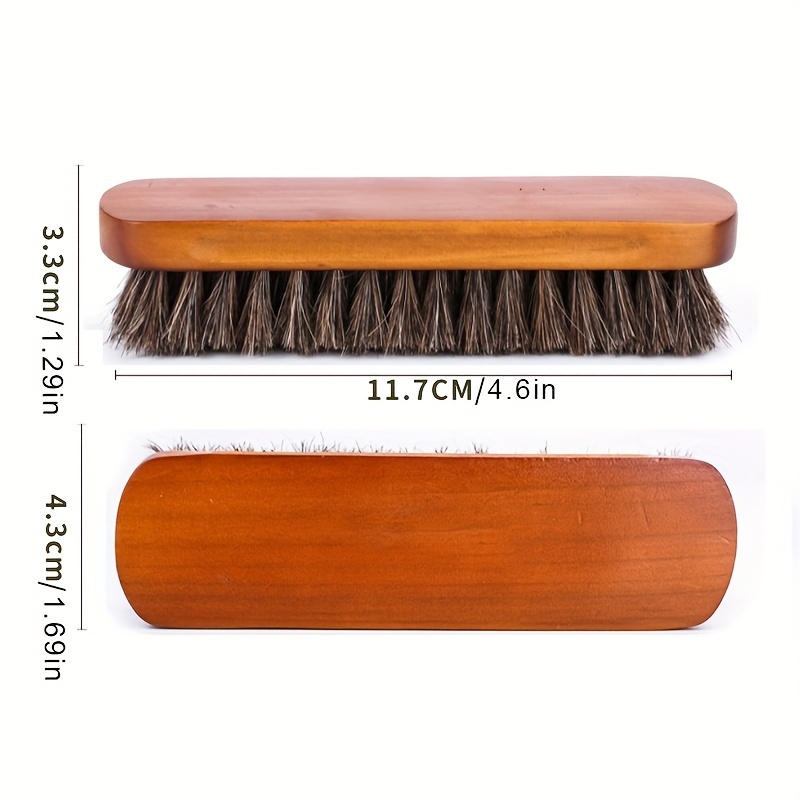 

1pc Durable Wooden Shoe Brush With Soft Bristle For Home Use, Multi-functional Cleaning Brush, Leather Shoe Oil Brush
