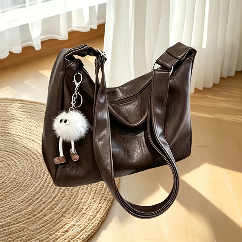 TEMU Ladies' Crossbody Bag - [1 Bag And 1 Pendant] Spring And Summer Multifunctional Shoulder Bag For Men And Women, Commuting Crossbody Bag For