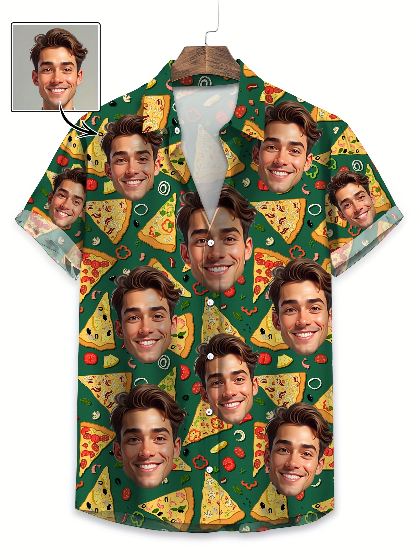 camisa hawaiana personalizada rebanada pizza hombre Temu Spain