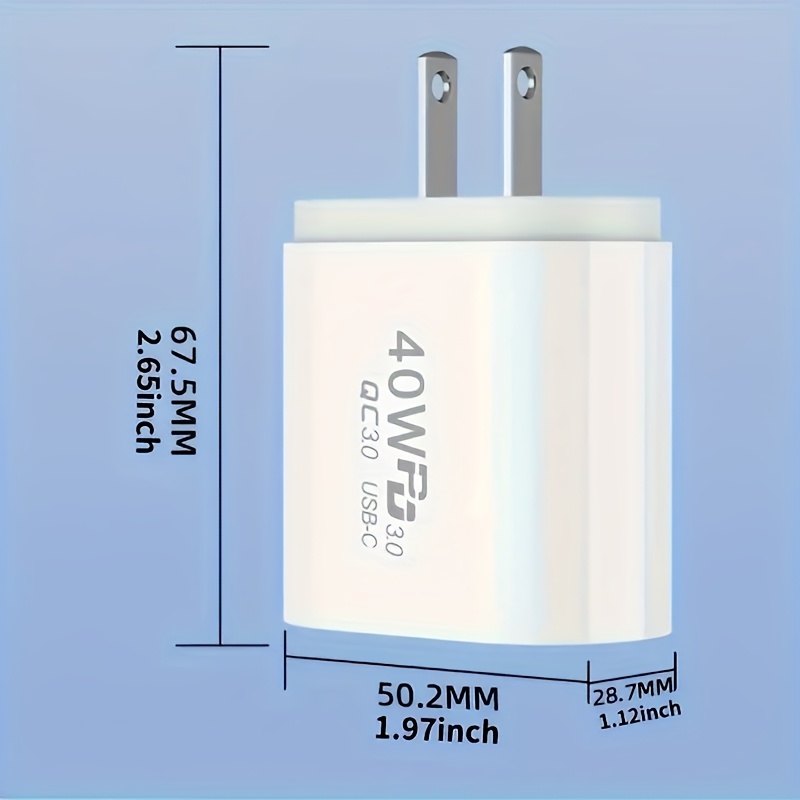 juego de 7 piezas cargador coremovement 2 de 40w usb c, adaptador de pared de puerto pd+qc 3.0 más 5 cables tipo-c a tipo-c Detalles del producto 5