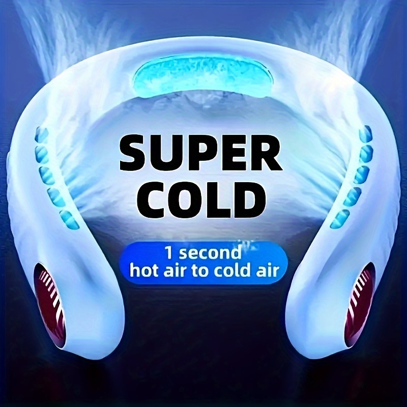 hands free leafless neck fan portable rechargeable personal fan cooling neck fan 5 speed adjustable wind speed usb fan for men women travel outdoor gifts 0