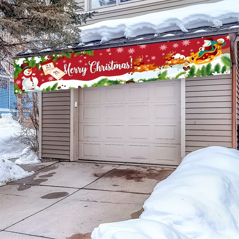 Bannière De Noël Coupée En Papier, Dessin Animé Santa, Cerf Et Arbre De Vacances. Modèle