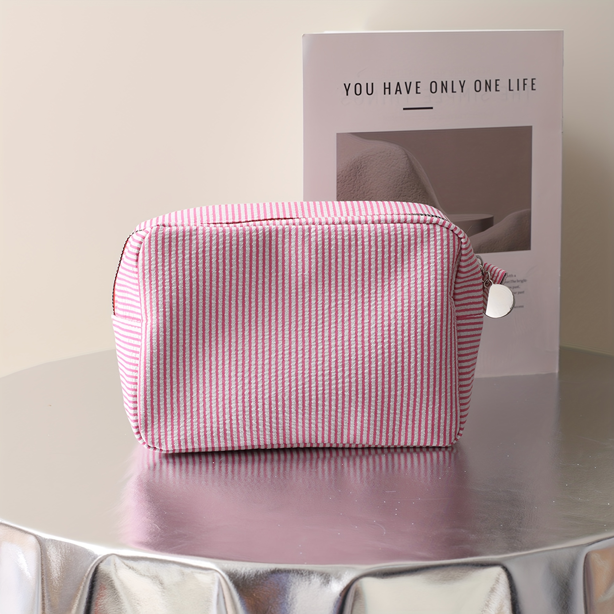 TEMU Personalized Embroidered Makeup Bag Cosmetic Bag Personalized Makeup, Bridesmaid Gift Bag, Christmas Gift, Gift For Her, Travel Makeup