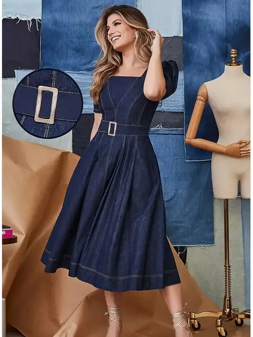 casual denim dresses for older ladies 10 Denim Dresses for Older Ladies