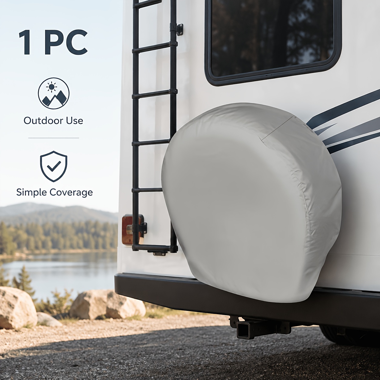 TEMU Kit de protection de pneus - pour SUV, remorque, camping-car, camping-car - Protecteur de pneus durable pour pneus de 66.04-63.5Cm de diamètre