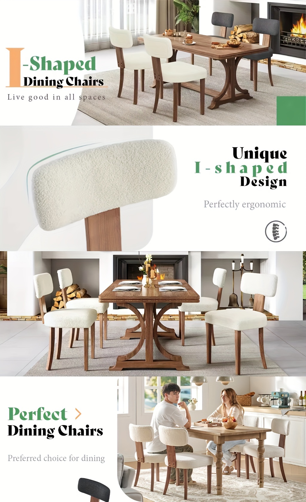 PAPAJET Modern Upholstered Dining Chairs Set of 2 - Linen & Hardwood 9 PAPAJET Modern Upholstered Dining Chairs Overview