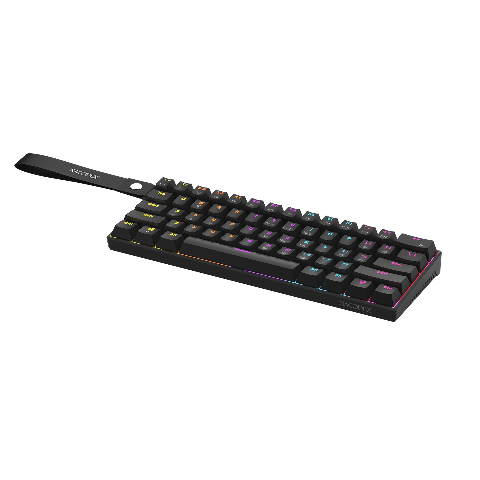 E-shop NK61 Kabelgebundene Tastatur mit gemischtem Licht seitlicher Umgebungslichtbox, 61-Tasten-Bändchen-Layout, Sleeve Hot-Swappable, rote Schalter,