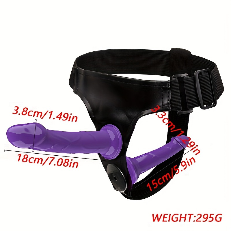 Realistic Double Penis Strap-On Dildo with Harness Belt for Woman Lesbian
