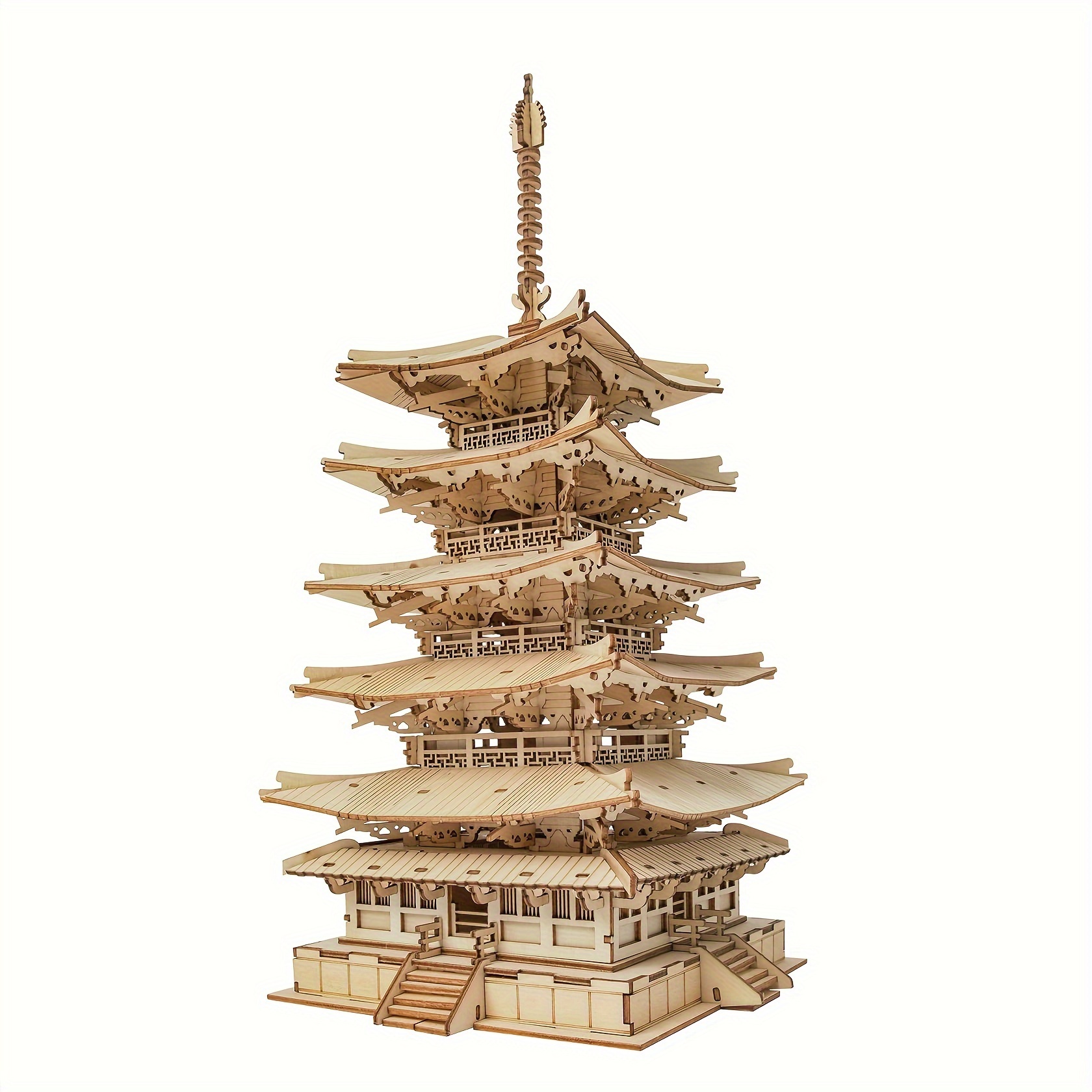 

Robotime 3d Craft Kit Adult Diy Model Building Kit Gift (five- Pagoda)