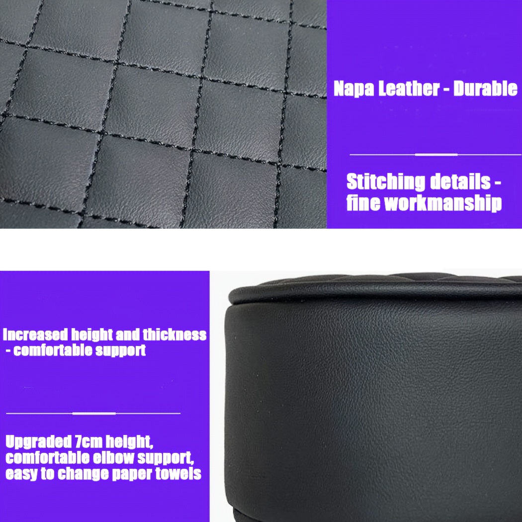 fit faux leather car armrest cushion with cup holder phone storage multifunctional booster pad for details 3