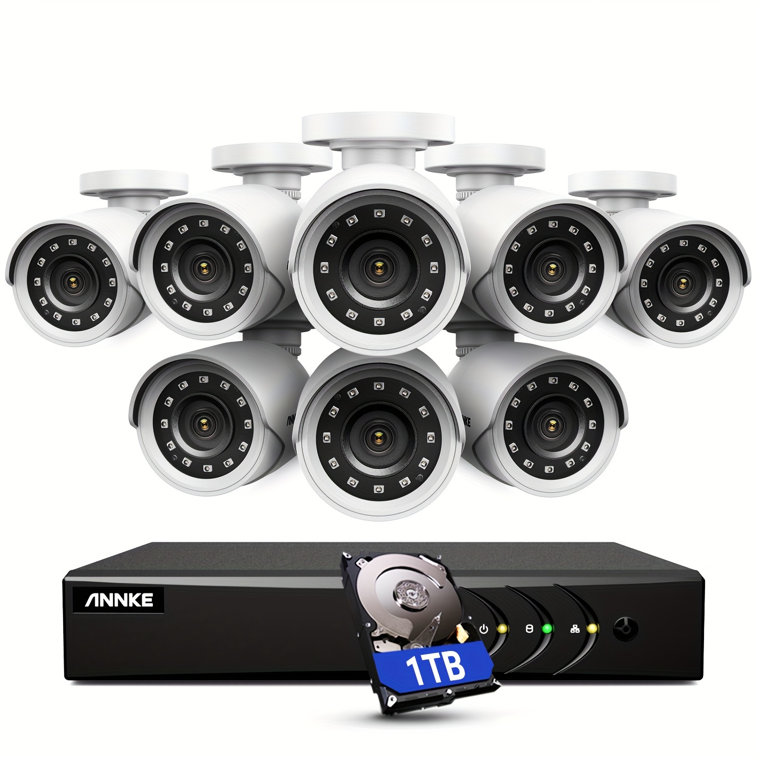 

Annke 3k Lite Wired With Ai Human/vehicle Detection, H.265+ 8ch Surveillance Dvr With 1tb Hard Drive And 8 X 1080p Hd Cctv Camera, Ft Night Vision, Remote