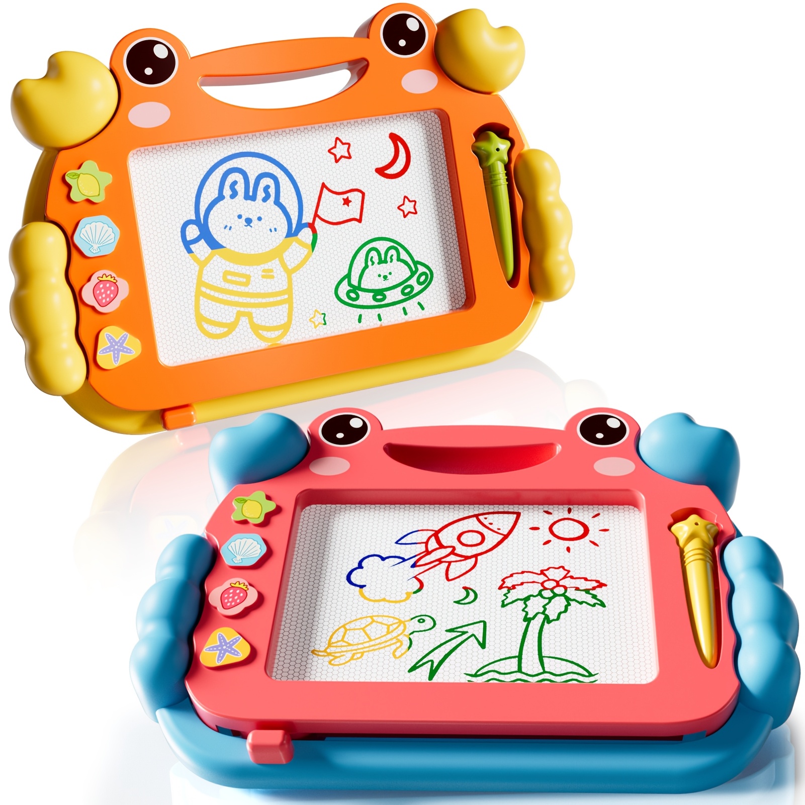 TEMU de Dessin Magnétique Jouets , 2 pièces, Petit Format pour Enfants, Effaçable par Glissement, Cadeaux d'Anniversaire et de Noël pour Enfants de 3