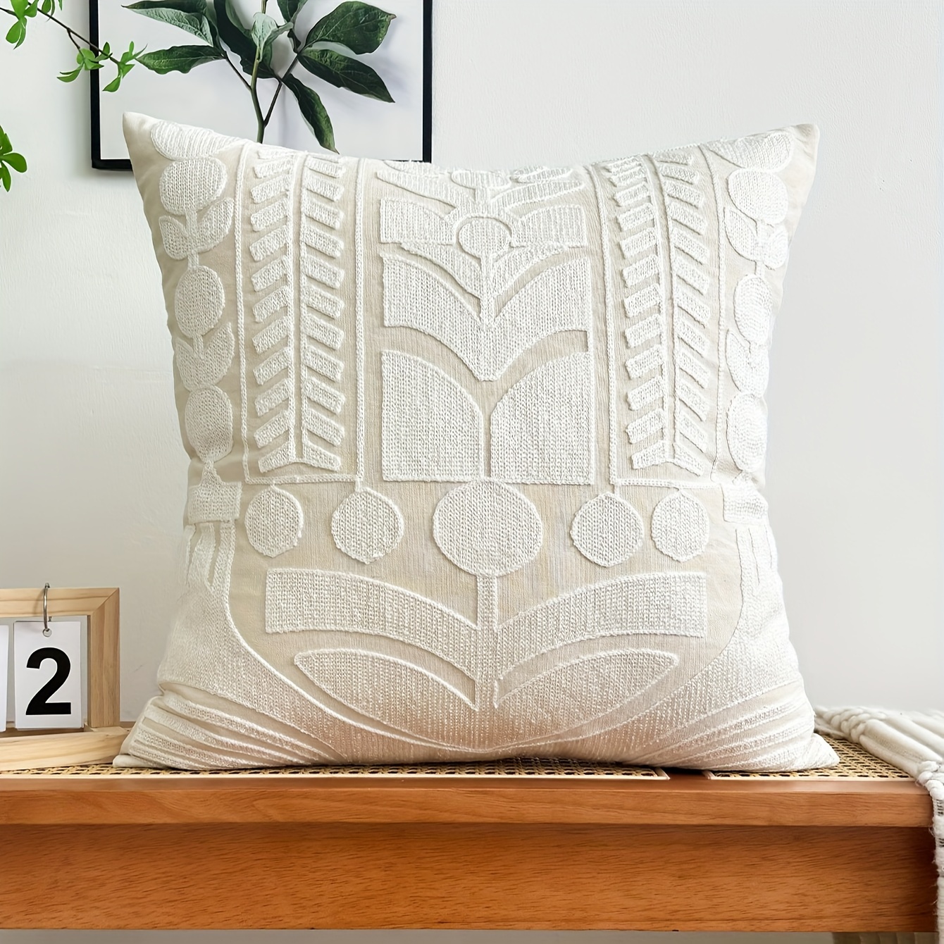 Image of 1pc, Embroidery Cushion Cover Without Core, Sizes For Household Decoration