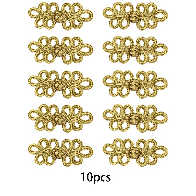 TEMU 10pcs Nœuds Chinois Boutons Grenouille Fermeture Attaches de Couture pour Pull Cape Manteau Écharpe Cardigan et Tenues de Costume Couture