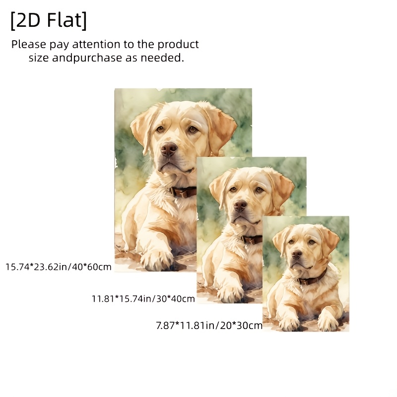 TEMU 2d Flat, 1pc Custom Pet Photo Watercolor Painting - Picture Suitable For Home Decor, Your Photo For Vertical Framed, Pet Portrait Gift For Dog