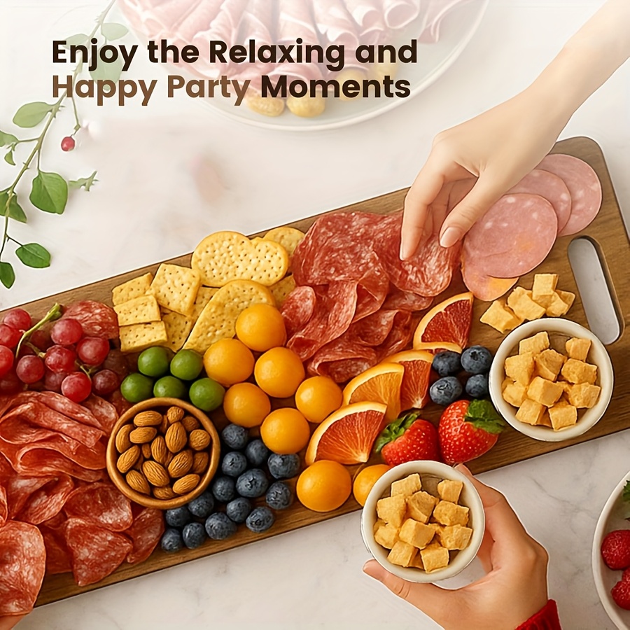 1pc plus extra large acacia wood serving platter handle Temu