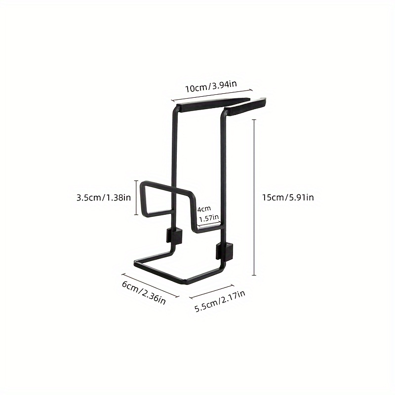 TEMU Space-saving Kitchen Sink Organizer - 2-tier Iron Faucet Hanging Rack With Drainage, Includes Sponge Wipe, Rust-proof Black & White For Sponges, Soap, And Accessories