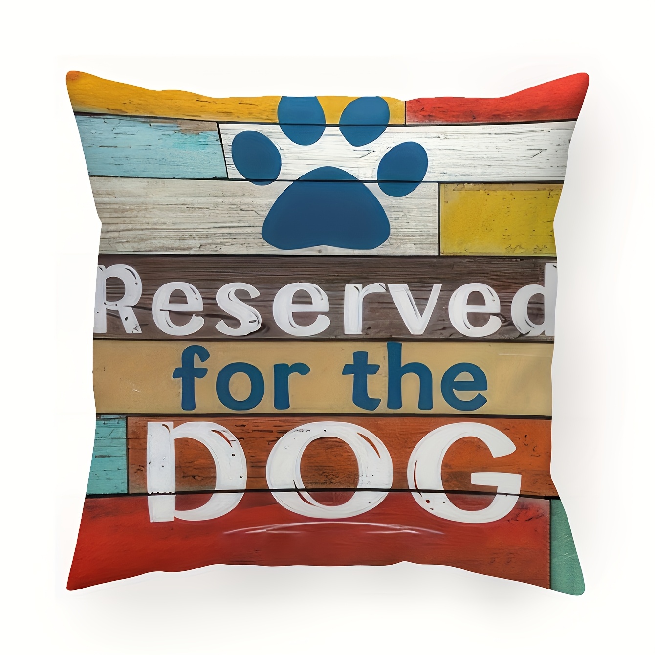2pcs Dog Lover Decorative Throw Pillows, Paw Print & Striped Design