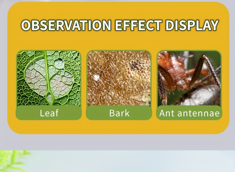 Professional Microscope For Children, Teenagers And Adults, 40X-16000 Times LED Illumination, Adjustable Focal Length, Glass Slide, Science Education Toy Set, Festival And Birthday Gift