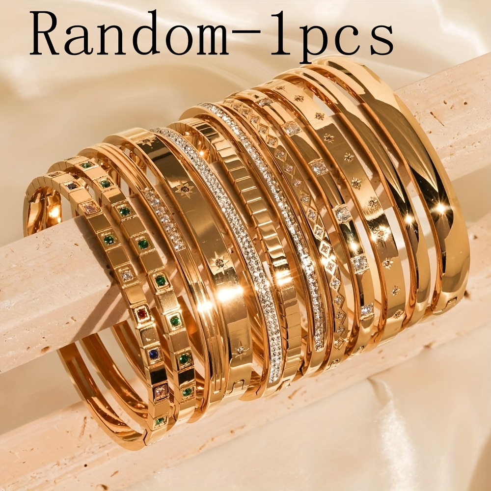 E-shop Ein modisches, zufälliges Edelstahl-Armband für Damen, geeignet für den täglichen Gebrauch, Abendessen, Partys mehr, stapelbar, perfektes