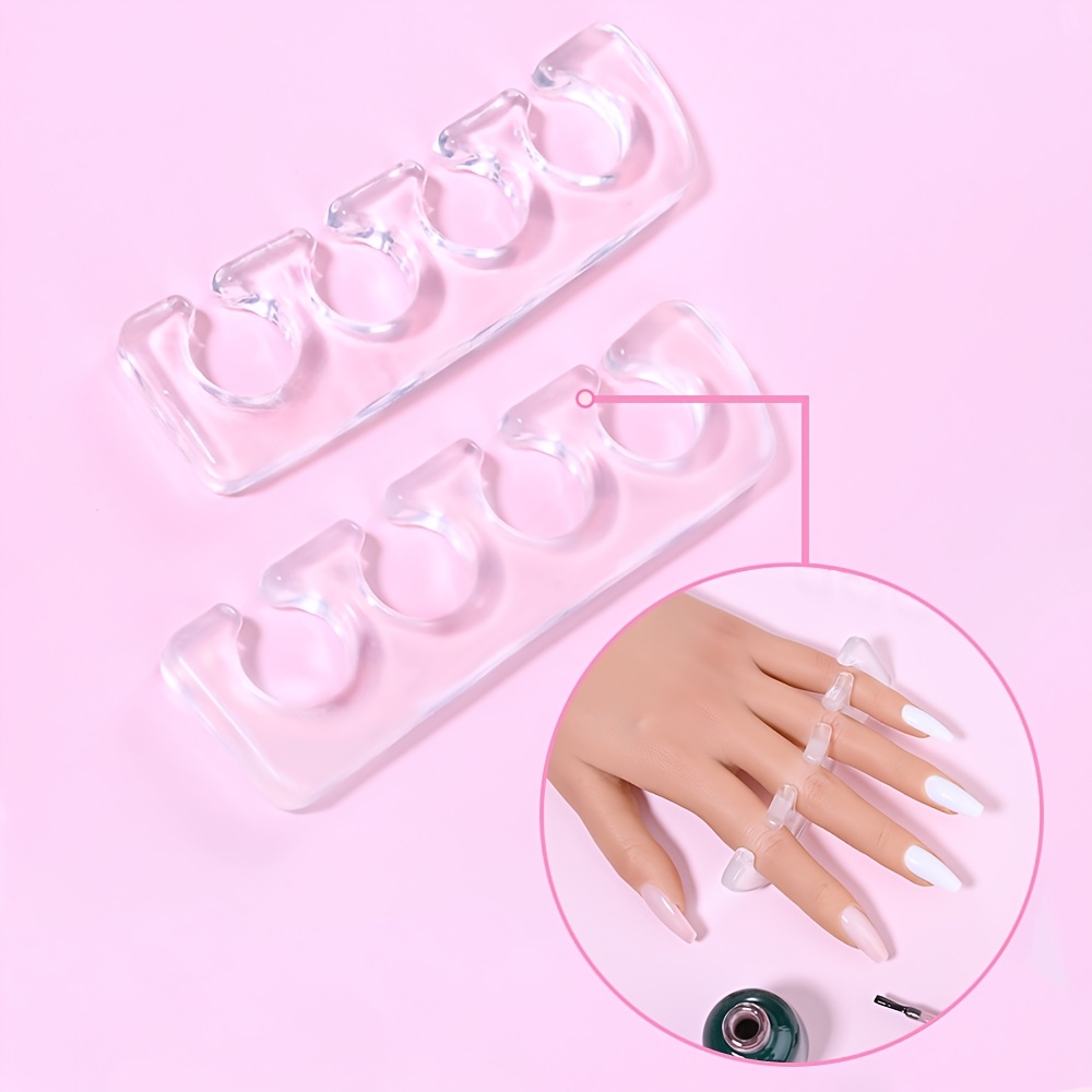 TEMU 2pcs Soft Silicone Finger Toe Separator, Flexible Nail Spacers For Manicure Pedicure, Nail Straighteners Tools, Nail | Ringshaped Separators |
