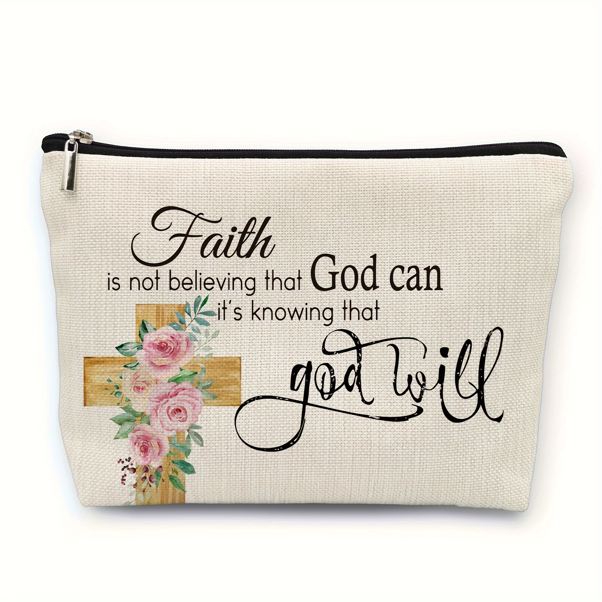 

Christian Gifts For Women, Christian Makeup Bag, Religious Christian Bible Verses Floral Make Up Cosmetic Bag, Cosmetic Bags Travel Makeup Pouch Christian Gifts For Purse Women Mom