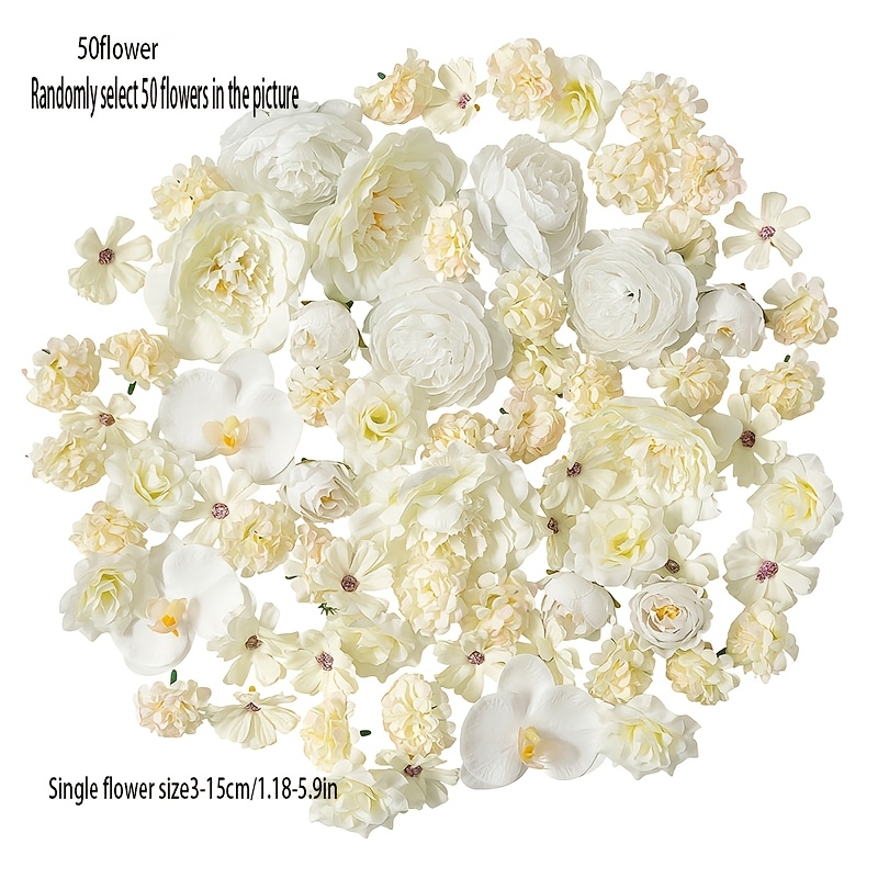 TEMU A Stunning Collection Of Lifelike Artificial Flowers! The Creamy White And Soft Pink Boast Texture, With , Fresh Small Flowers, And Delicate