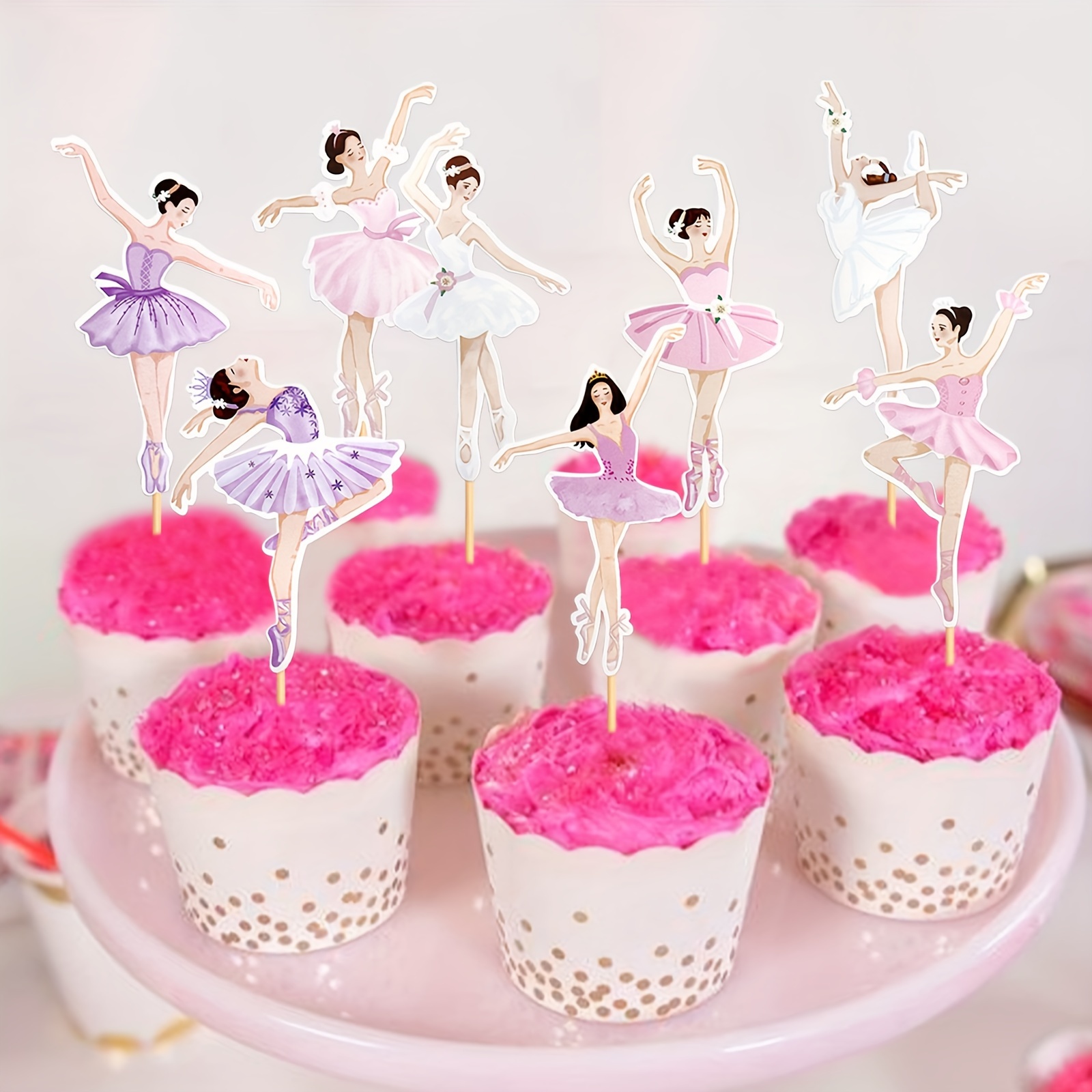 

1set/32pcs Cupcake Toppers Colorful Girl Cupcake Toppers Ballet Dancer Girls Cupcake Toppers Dancing Cupcake Toppers For Wedding Baby Shower Birthday Decoration