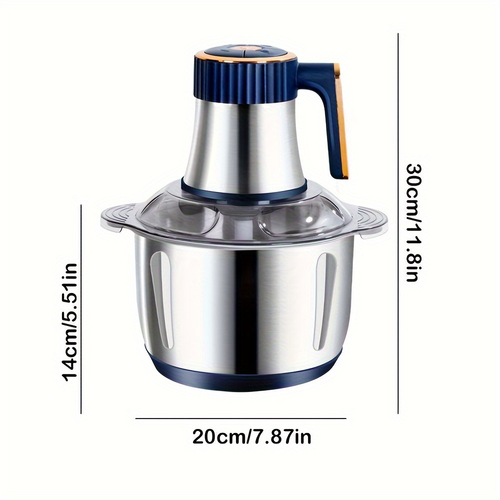 TEMU Electric Meat Grinder-food Processor 5l Stainless Steel Meat Blender Food Chopper With 2 X 6 Sharp For Meat, Vegetables, Baby Food, Fruits And