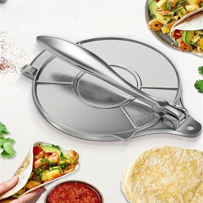 TEMU Aluminum Tortilladora Press, Durable Tortilla Makers, Effortless Tortillas, Flour , Pizza, Dumplings, Bread, , Crepe Maker, Dough Press, Quesadilla Press, Press, Flour Tortilla Press,
