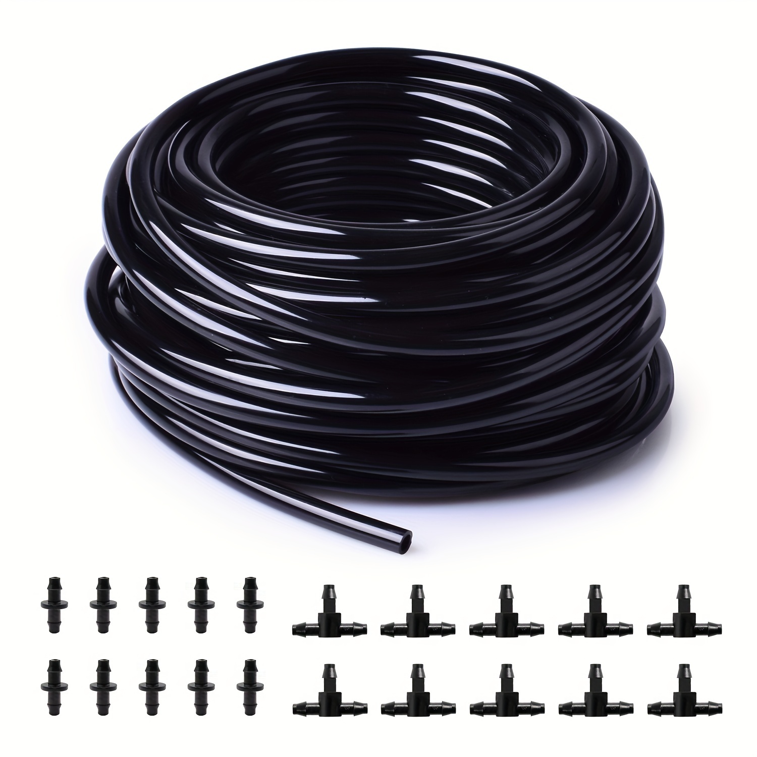 

precision Hydration" 50ft 1/4" Drip Irrigation Hose With 20 Adjustable Control Valve Switch - Universal Fit Garden Watering System