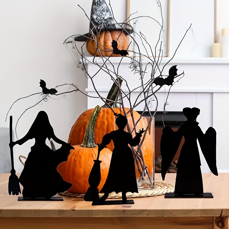 

[top-] 3pcs Halloween Table Decor Set - Wooden Trick Or Treat Centerpieces For Parties, Dinners & Coffee Tables