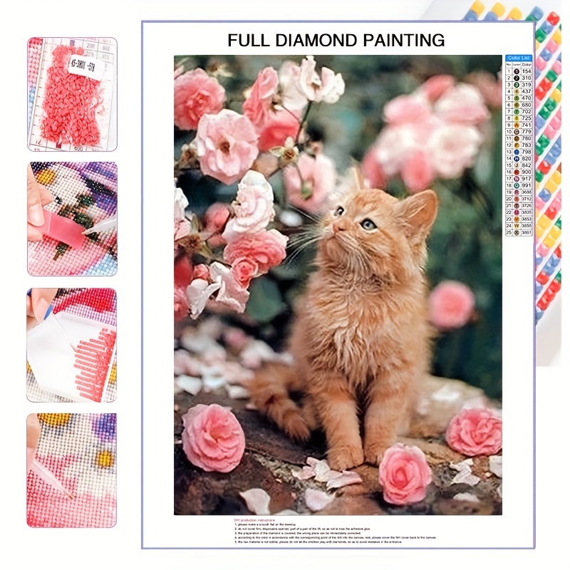 

5d Diy Diamond Painting For Adults And Beginners Frameless Cat Pattern Diamond Painting For Living Room Bedroom Decoration 30*40cm