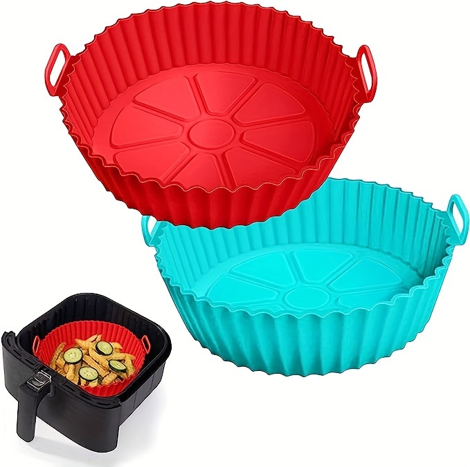 1pc of silicone pot for air fryers silicone basket bowl and silicone baking tray suitable for 3 to 5 quart air fryers and ovens reusable baking tray accessories details 0