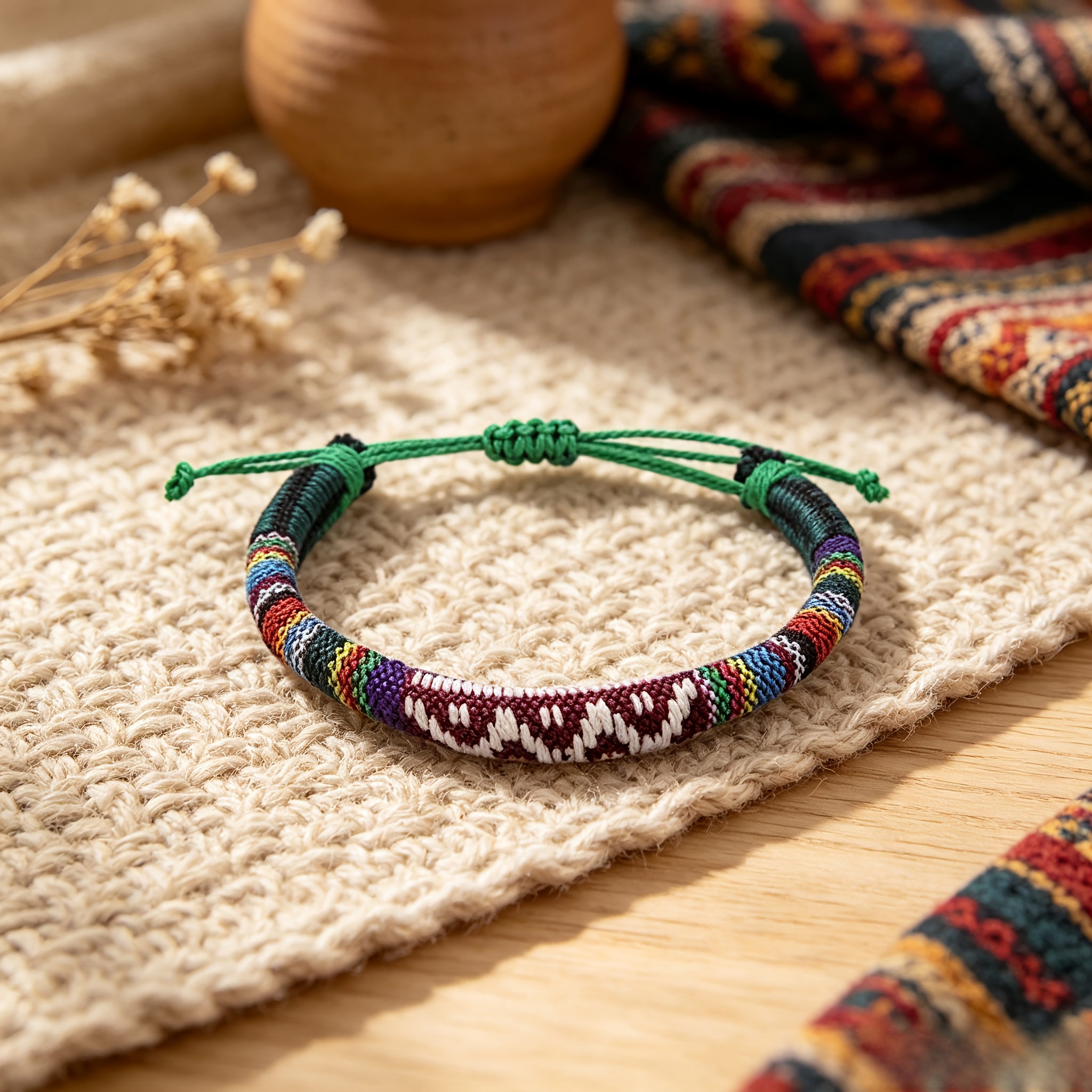 2pc Bohemian Hand-Woven Friendship Bracelet Set