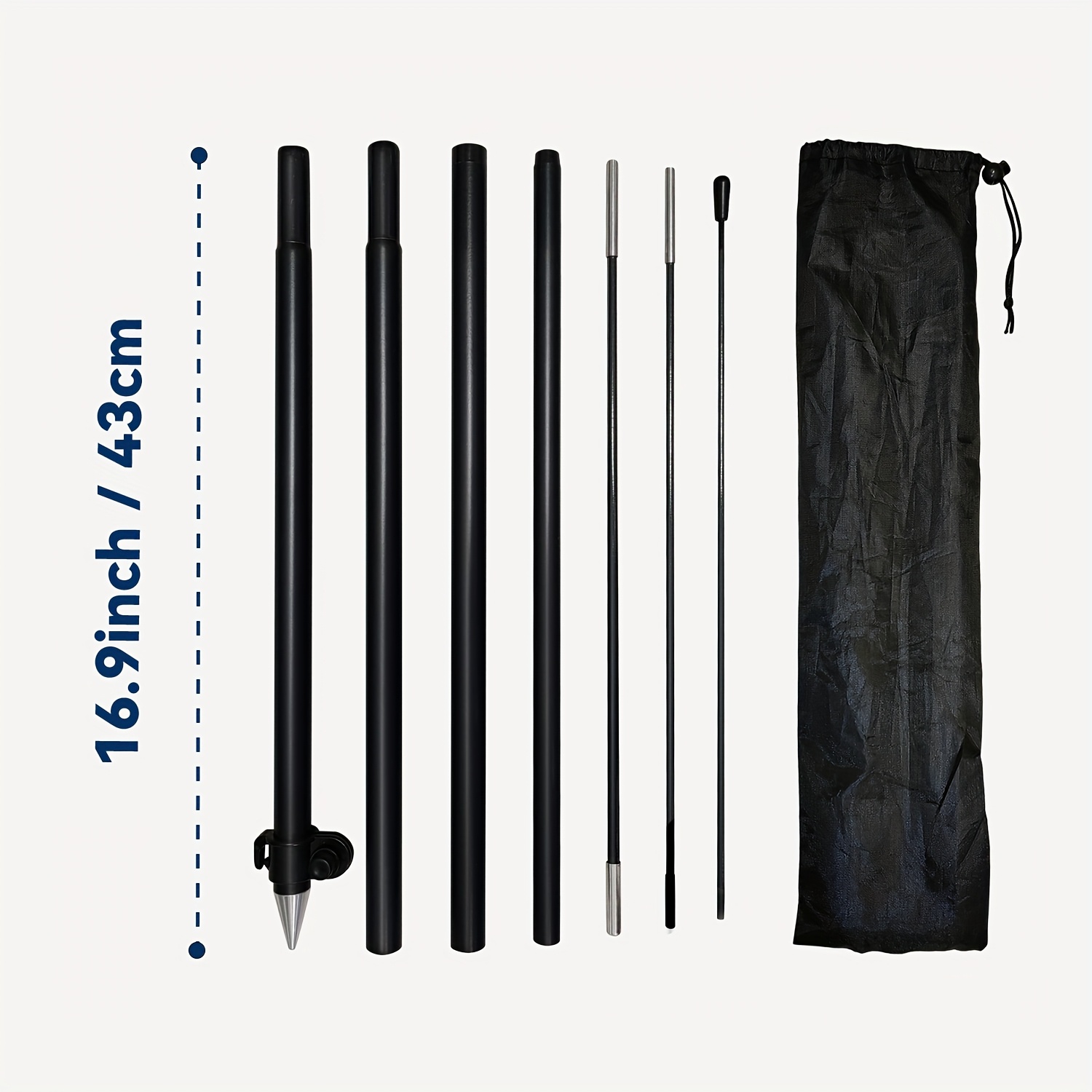 1pc Feather Flagpole, Aluminum Alloy Material, Fiberglass Top Pole, Durable And Lightweight, Advertising Flag Pole, Outdoor Flag Stand, Suitable For Flags Around 50x200cm/78.7*19.7inches ()