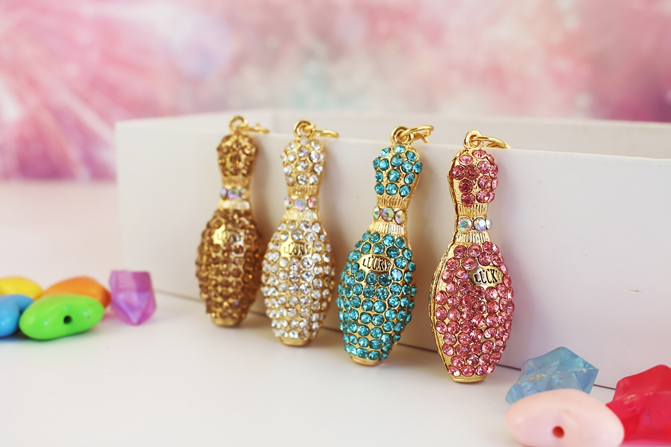 1pc Sporty Bowling Ball Keychain with Accents Durable Metal Key Ring  for Car Keys, Gifts for Men, Women, Friends, and Couples, Sports Accessory 