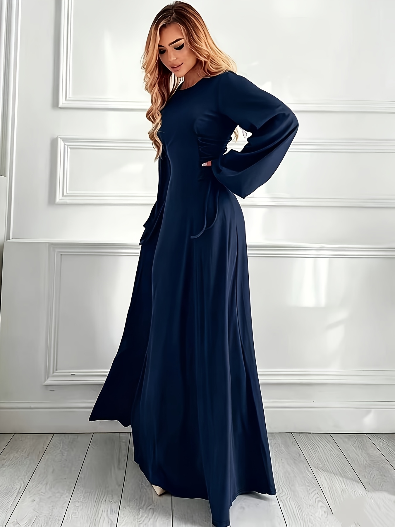 womens elegant a line dress adjustable drawstring waist non - Temu Bahrain