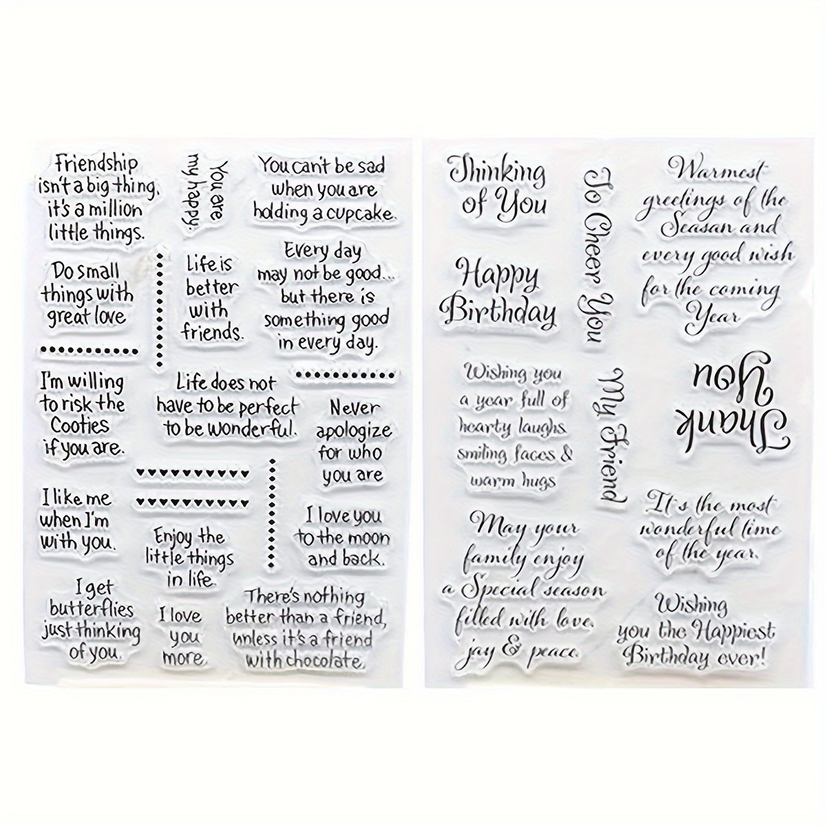 

2pcs Inspirational Phrases Clear For Scrapbooking, Rectangular Set For Diy Greeting & Crafts, - For Journaling And