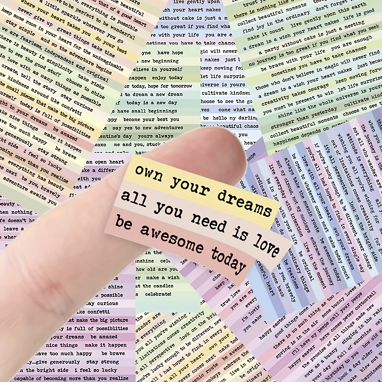 

406pcs Inspirational Quote Stickers Set - Fun Macaron Colors, Scrapbooking Supplies, Journaling & Planner Decoration, Vintage Aesthetic Phrases For Diy Arts And Crafts, Notebook & Album Collage Kit