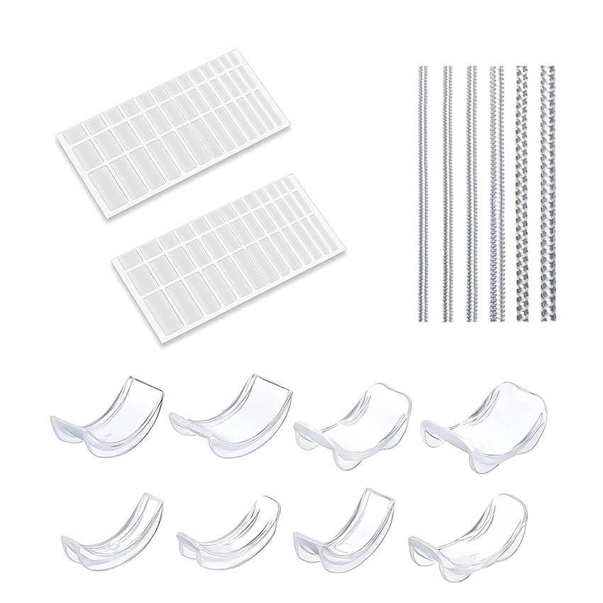E-shop Ringgrößen-Anpasser für zu große Ringe, 92-teiliges Set mit 3 Arten (Spiralschlaufen, Ringhalter, Größenstreifen) für Ringbreiten von 1 mm,