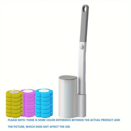 disposable toilet cleaning brush with holder replacement heads one time use bathroom cleaning system suitable for commercial residential use hygienic toilet brush refills toilet tool kit