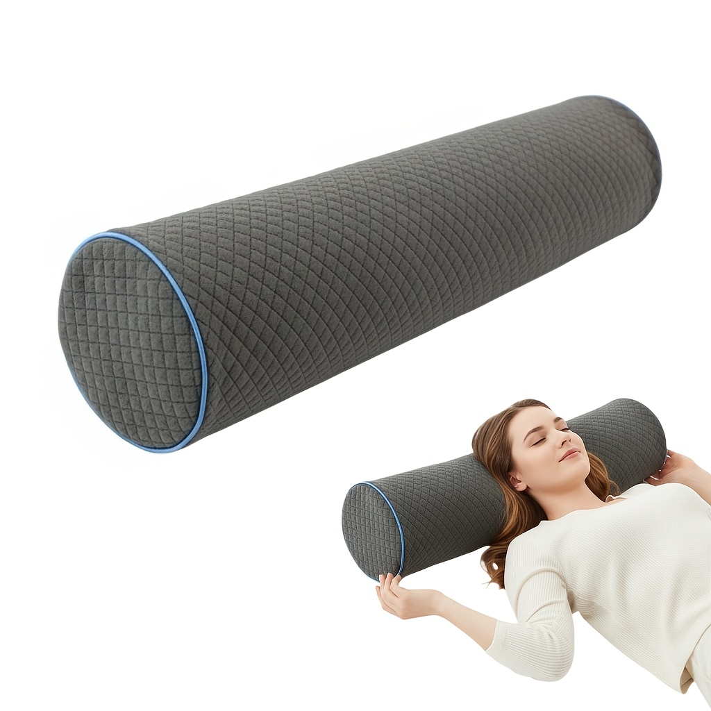 TEMU Ideal Gift Roll Pillow For Knee Leg And Neck Bolster Round Cylinder Pillow For Sleeping On Side Or Back With Removable Cover