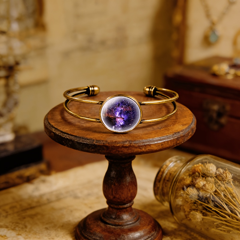 Antique Cyan Double-layer Adjustable Open-end Bangle