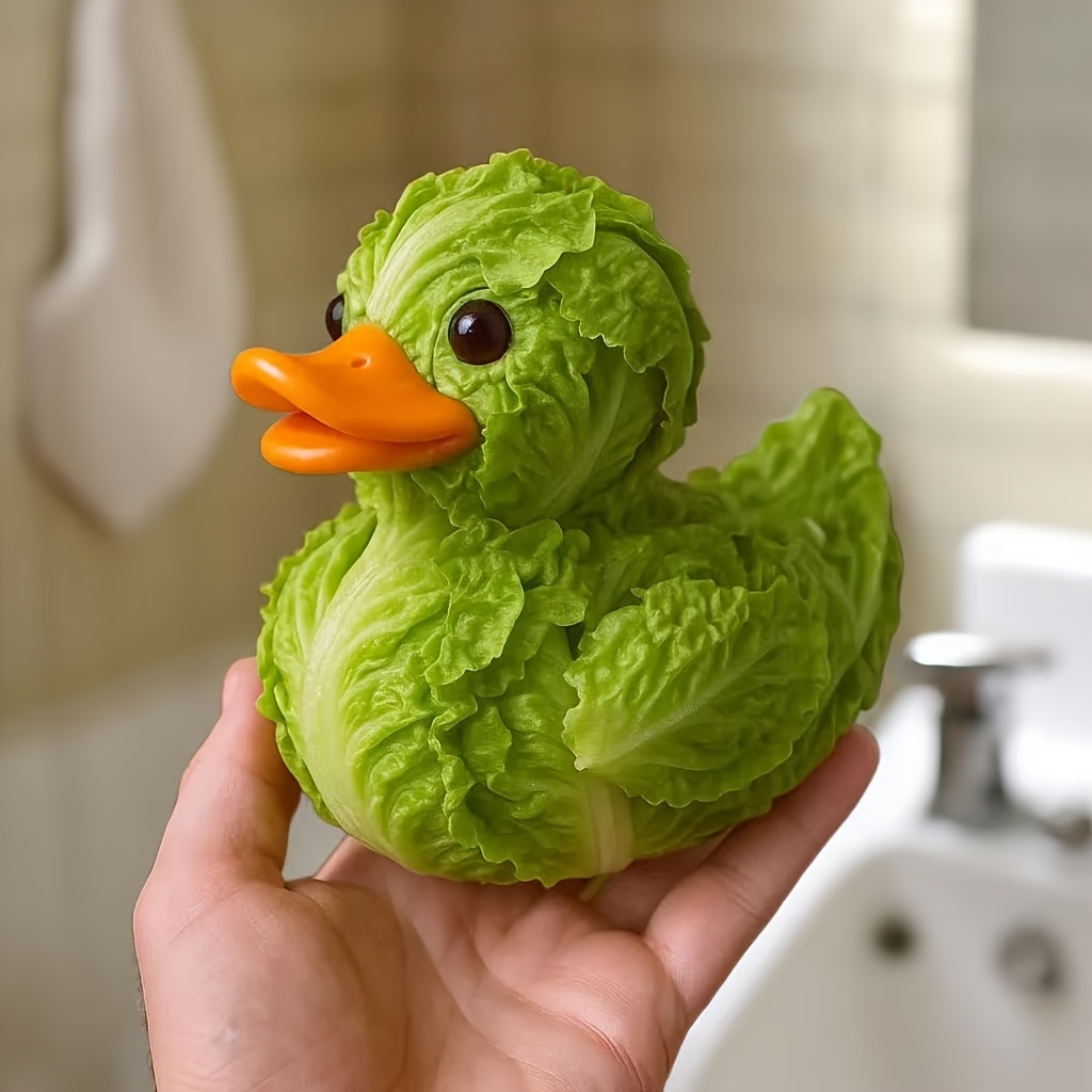 Novelty Miniature Creative Resin Ornament Vegetable Series: Mushroom Duck Figurine