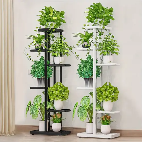 plant shelves iron potted flower plant stand rack multiple flower pot holder shelf indoor outdoor planter display organizer christmas halloween gift